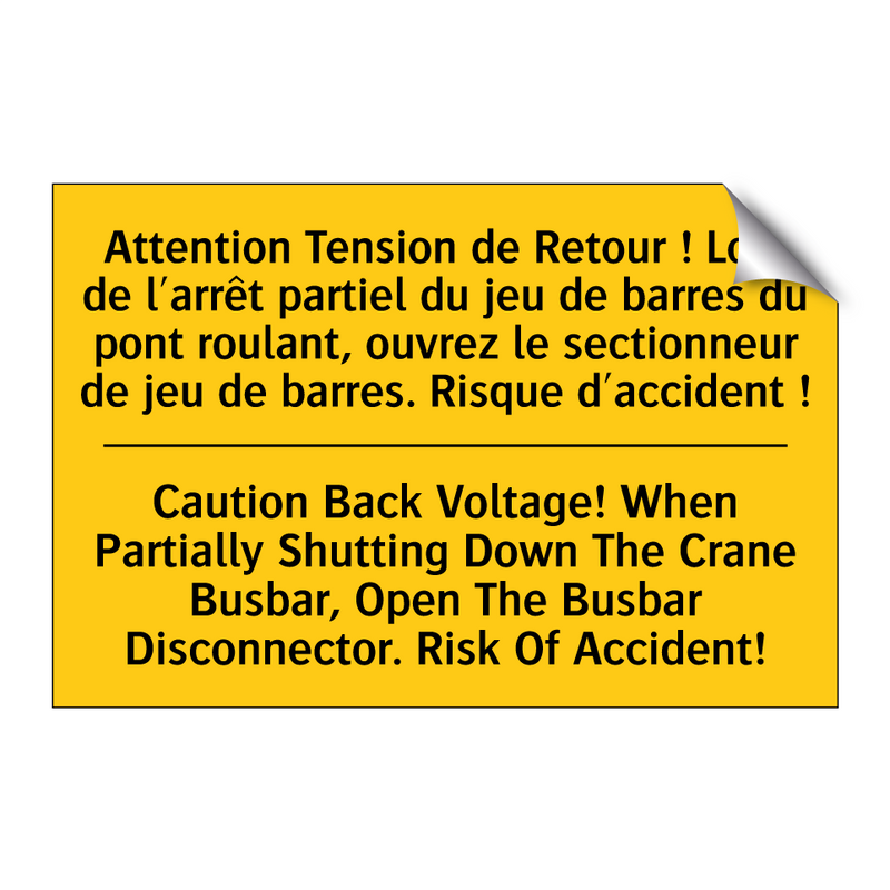 Attention Tension de Retour !  /.../ - Caution Back Voltage! When Partially  /.../