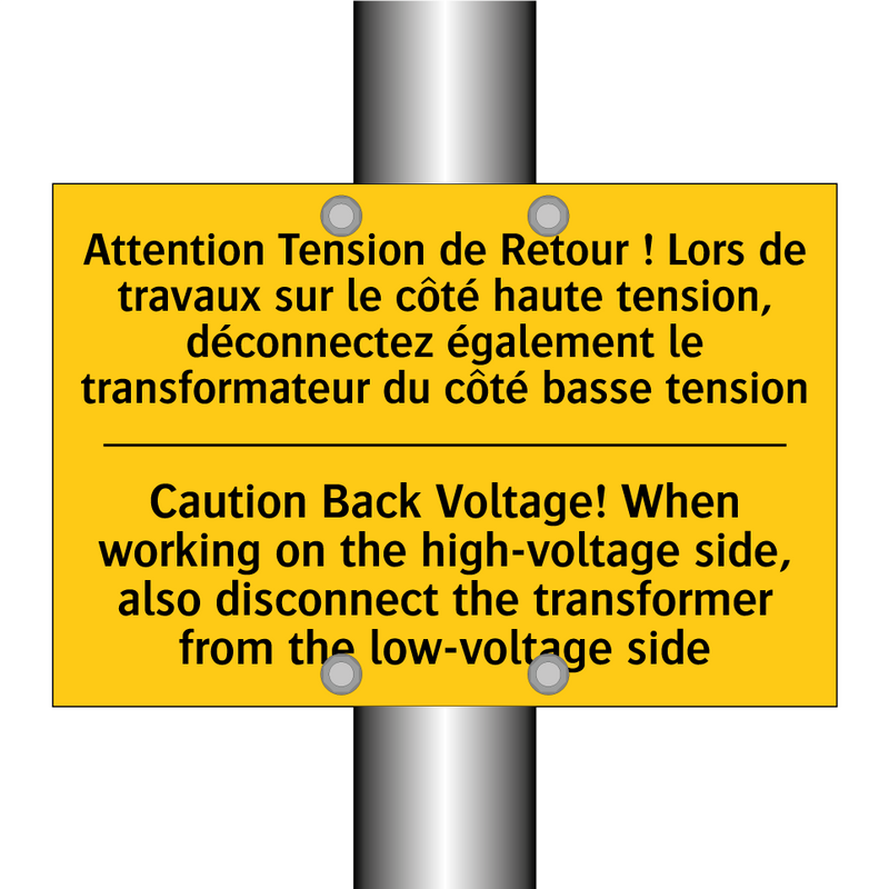 Attention Tension de Retour !  /.../ - Caution Back Voltage! When working  /.../