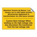 Attention Tension de Retour !  /.../ - Caution Back Voltage! When working  /.../