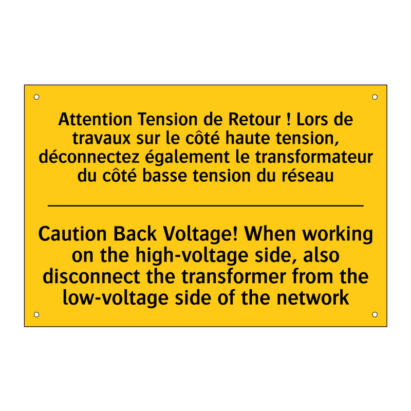 Attention Tension de Retour !  /.../ - Caution Back Voltage! When working  /.../