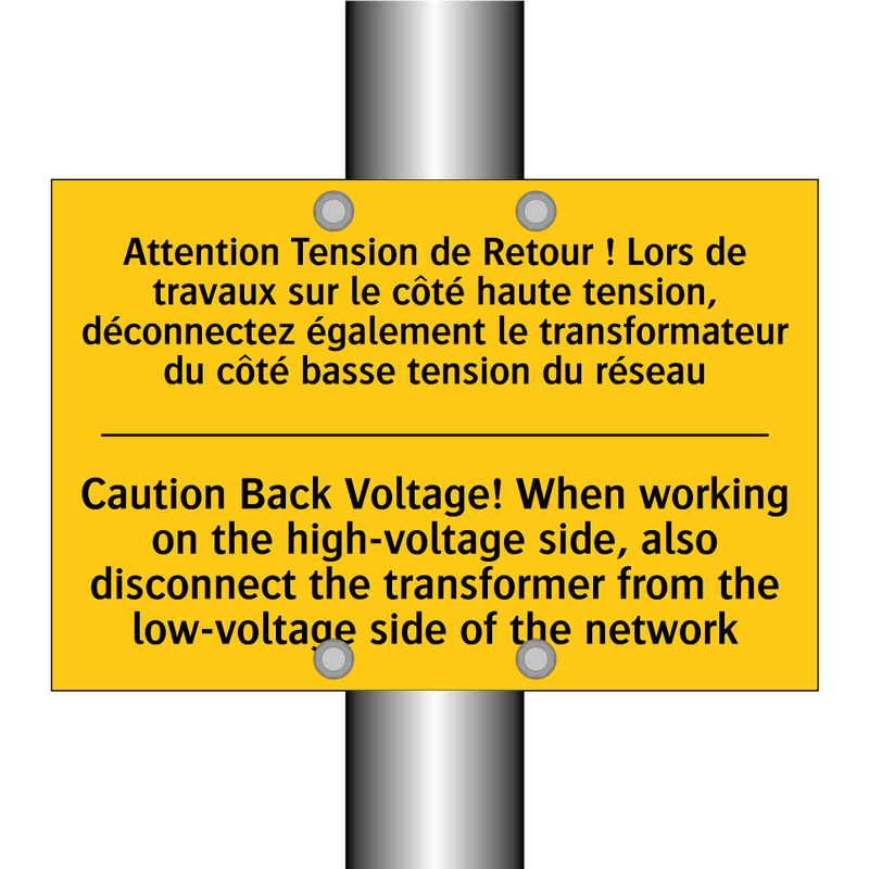 Attention Tension de Retour !  /.../ - Caution Back Voltage! When working  /.../