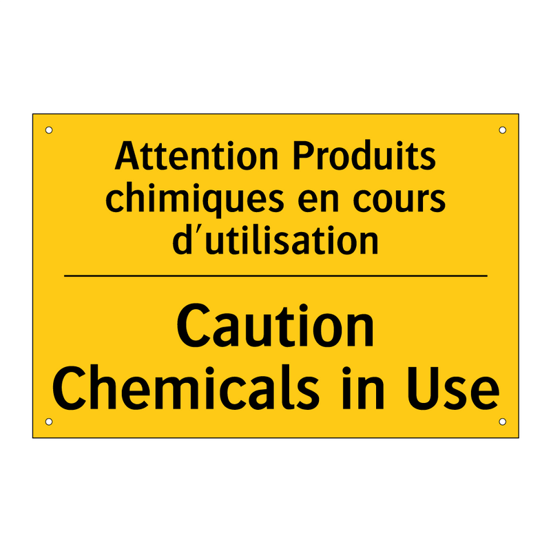 Attention Produits chimiques en  /.../ - Caution Chemicals in Use