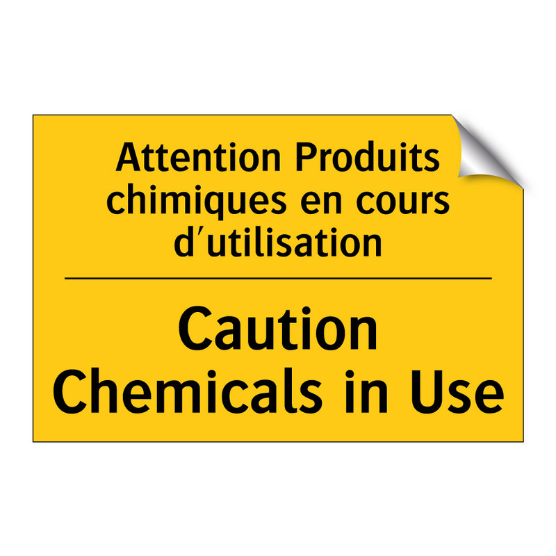 Attention Produits chimiques en  /.../ - Caution Chemicals in Use
