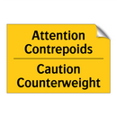 Attention Contrepoids - Caution Counterweight