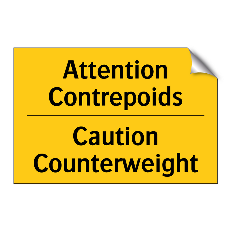 Attention Contrepoids - Caution Counterweight