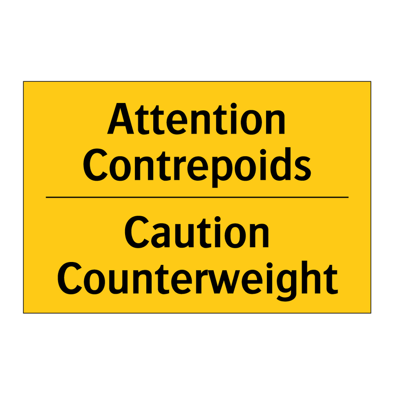 Attention Contrepoids - Caution Counterweight