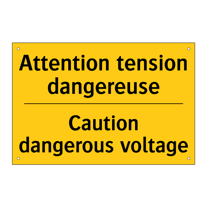 Attention tension dangereuse - Caution dangerous voltage