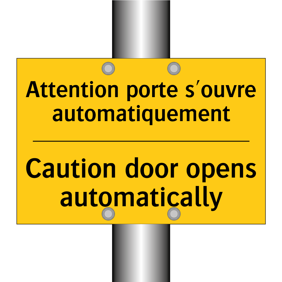 Attention porte s'ouvre automatiquement /.../ - Caution door opens automatically /.../