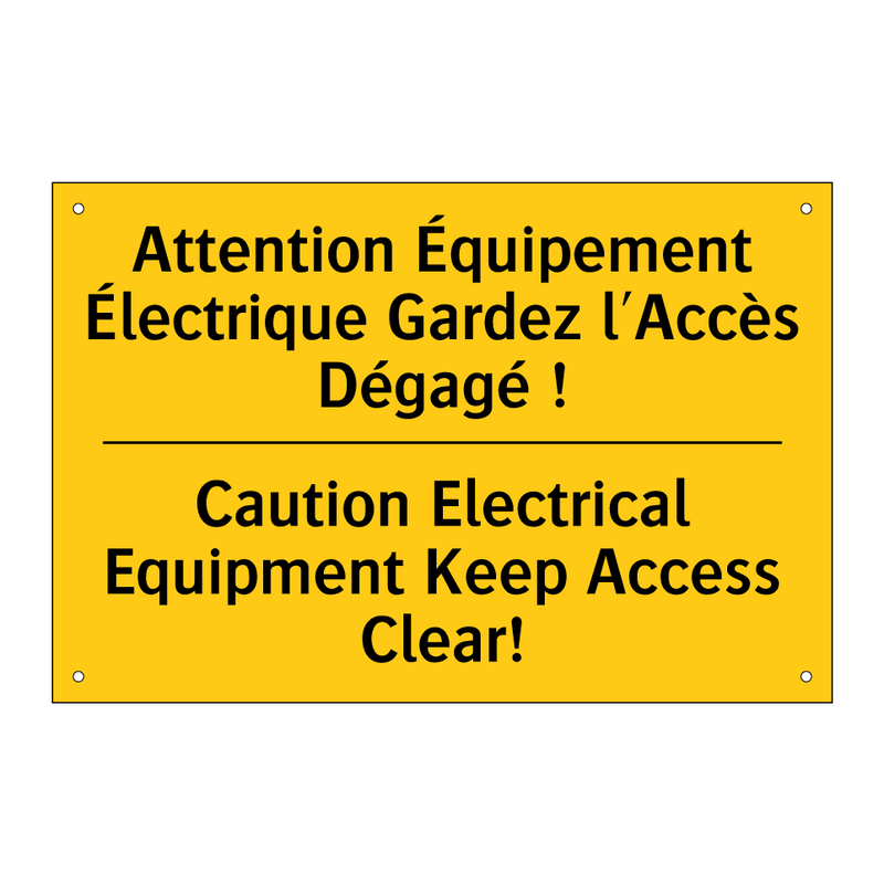 Attention Équipement Électrique  /.../ - Caution Electrical Equipment Keep  /.../