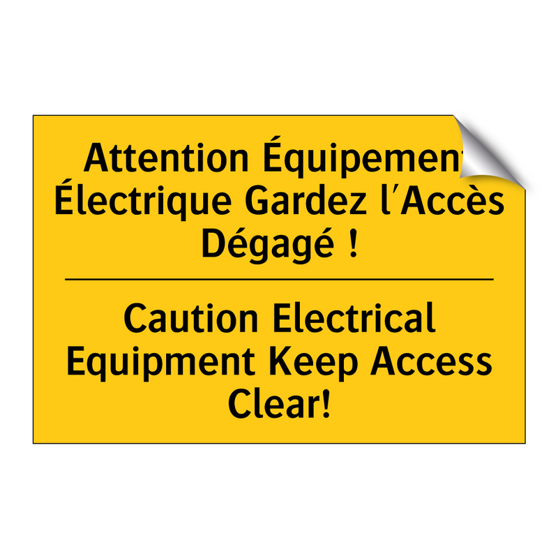 Attention Équipement Électrique  /.../ - Caution Electrical Equipment Keep  /.../