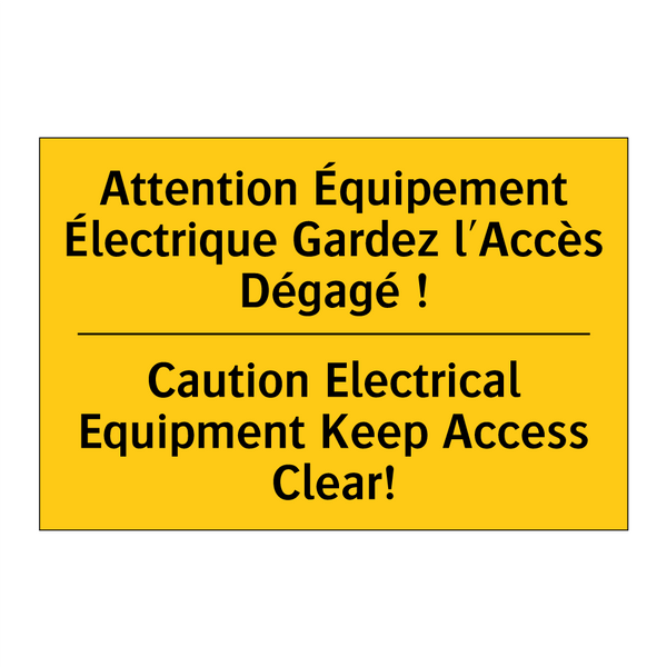 Attention Équipement Électrique  /.../ - Caution Electrical Equipment Keep  /.../