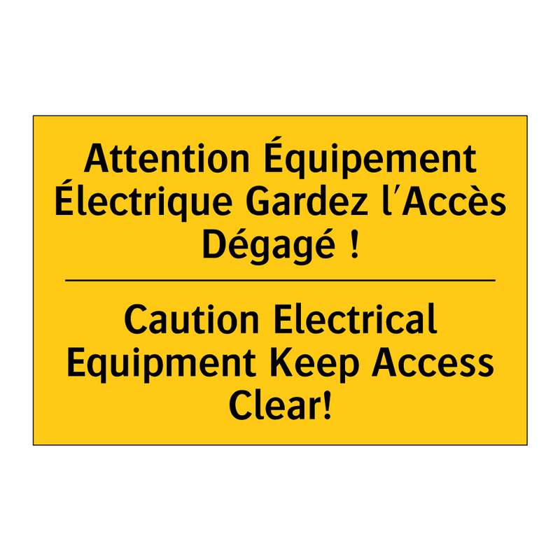 Attention Équipement Électrique  /.../ - Caution Electrical Equipment Keep  /.../