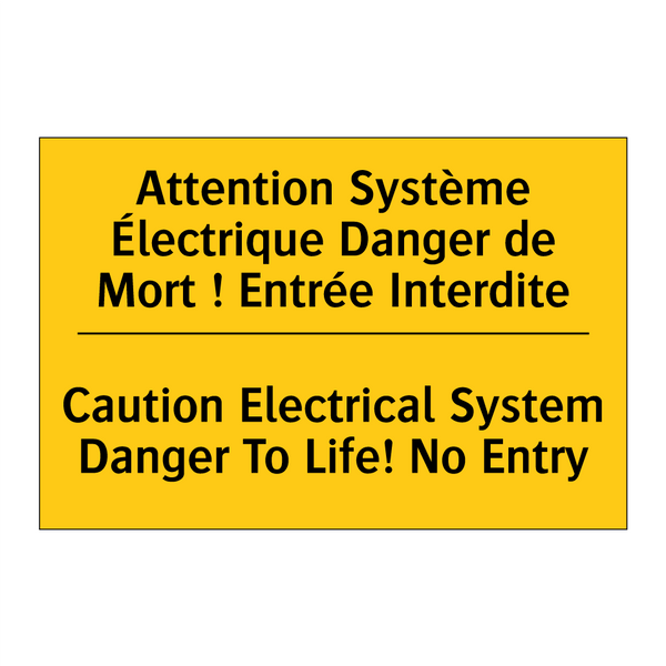Attention Système Électrique Danger  /.../ - Caution Electrical System Danger  /.../