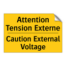 Attention Tension Externe - Caution External Voltage