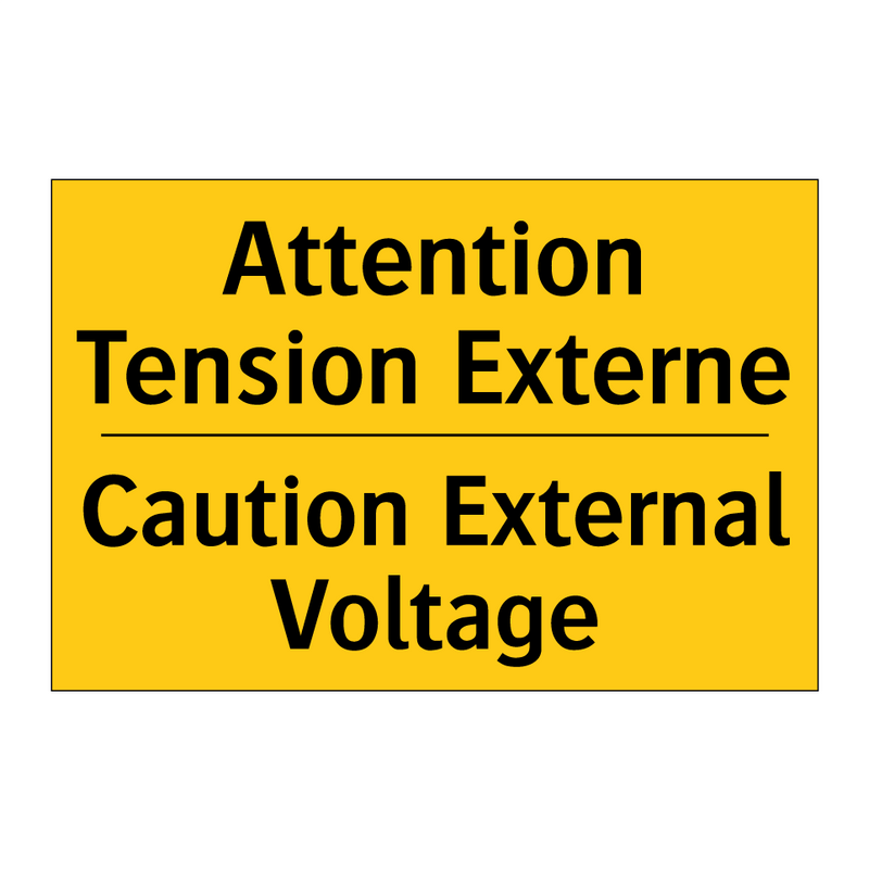 Attention Tension Externe - Caution External Voltage