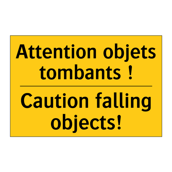 Attention objets tombants ! - Caution falling objects!