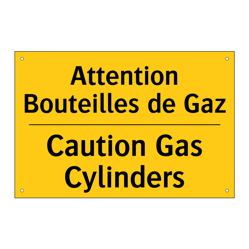 Attention Bouteilles de Gaz - Caution Gas Cylinders