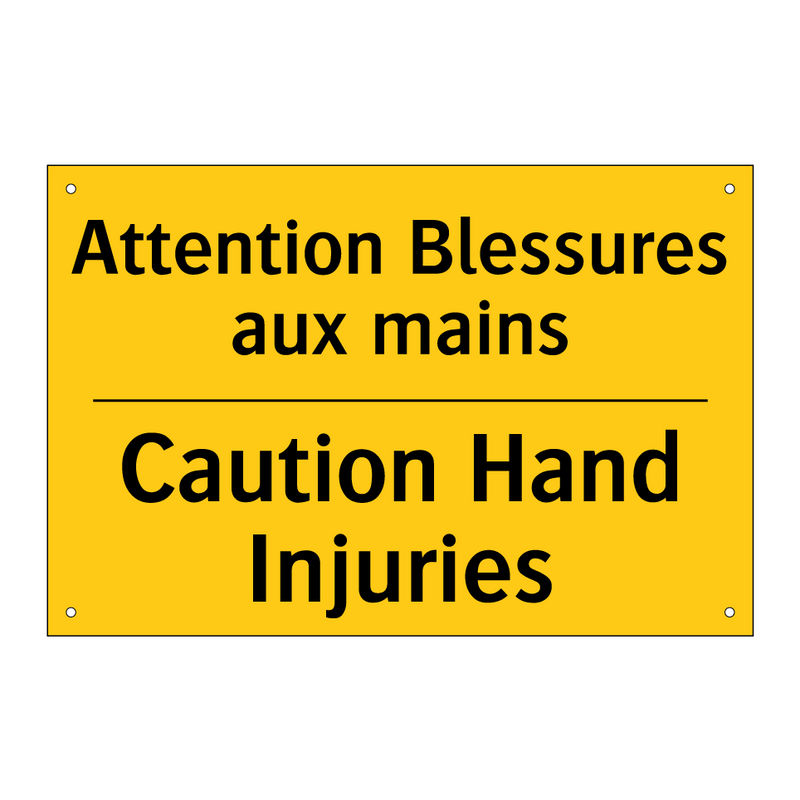 Attention Blessures aux mains - Caution Hand Injuries