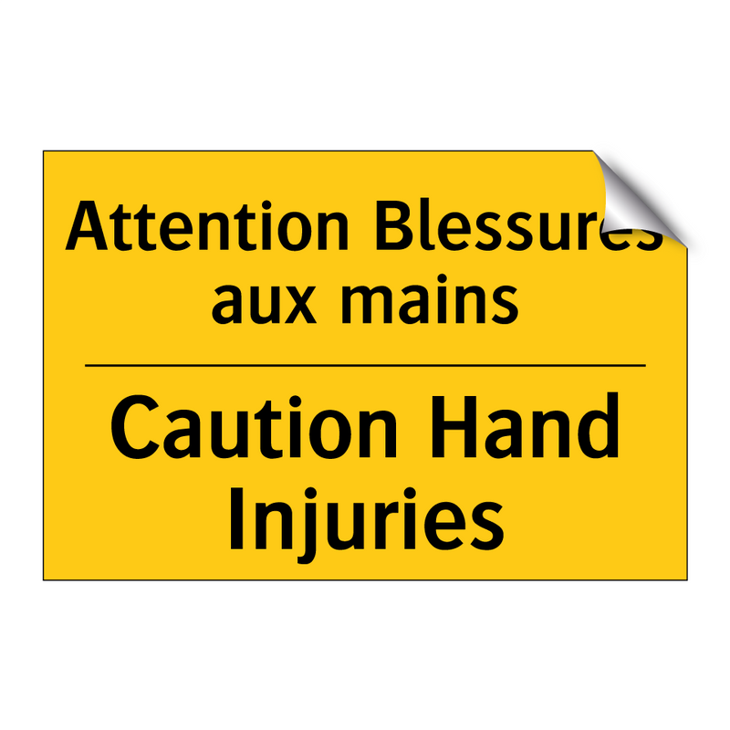 Attention Blessures aux mains - Caution Hand Injuries
