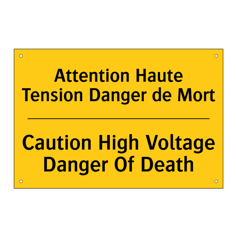 Attention Haute Tension Danger  /.../ - Caution High Voltage Danger Of  /.../
