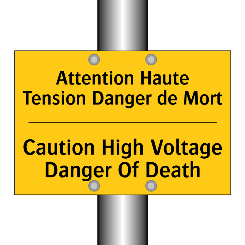 Attention Haute Tension Danger  /.../ - Caution High Voltage Danger Of  /.../