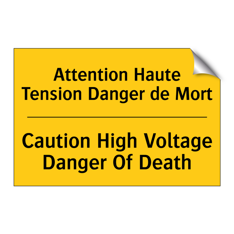 Attention Haute Tension Danger  /.../ - Caution High Voltage Danger Of  /.../
