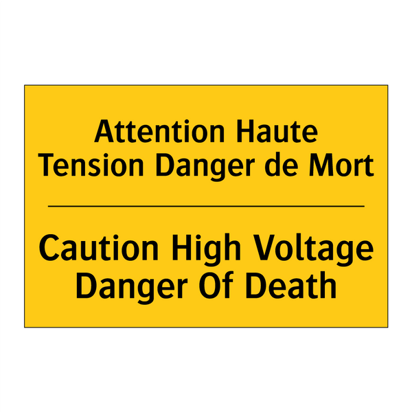 Attention Haute Tension Danger  /.../ - Caution High Voltage Danger Of  /.../