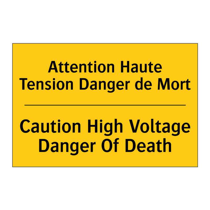 Attention Haute Tension Danger  /.../ - Caution High Voltage Danger Of  /.../