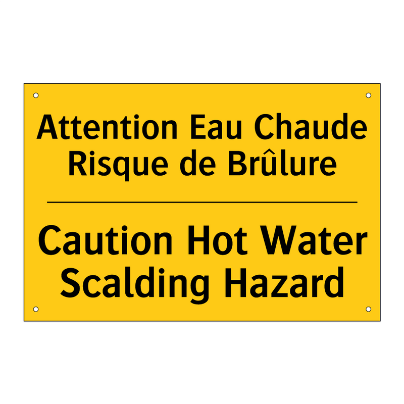 Attention Eau Chaude Risque de  /.../ - Caution Hot Water Scalding Hazard /.../