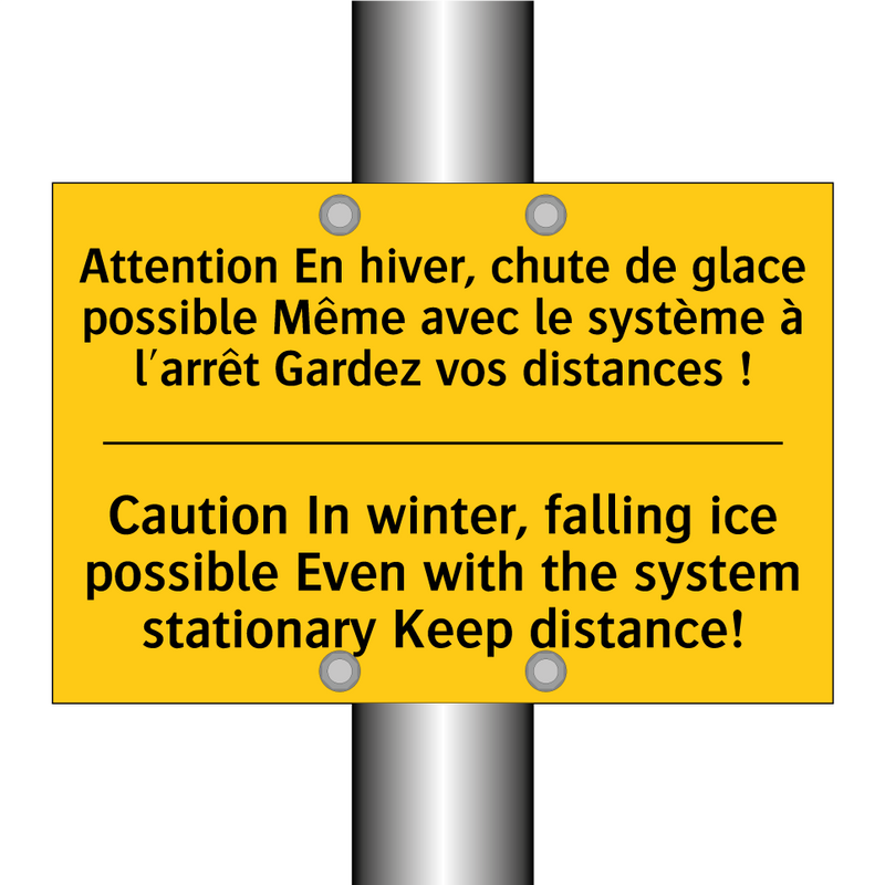 Attention En hiver, chute de glace  /.../ - Caution In winter, falling ice  /.../