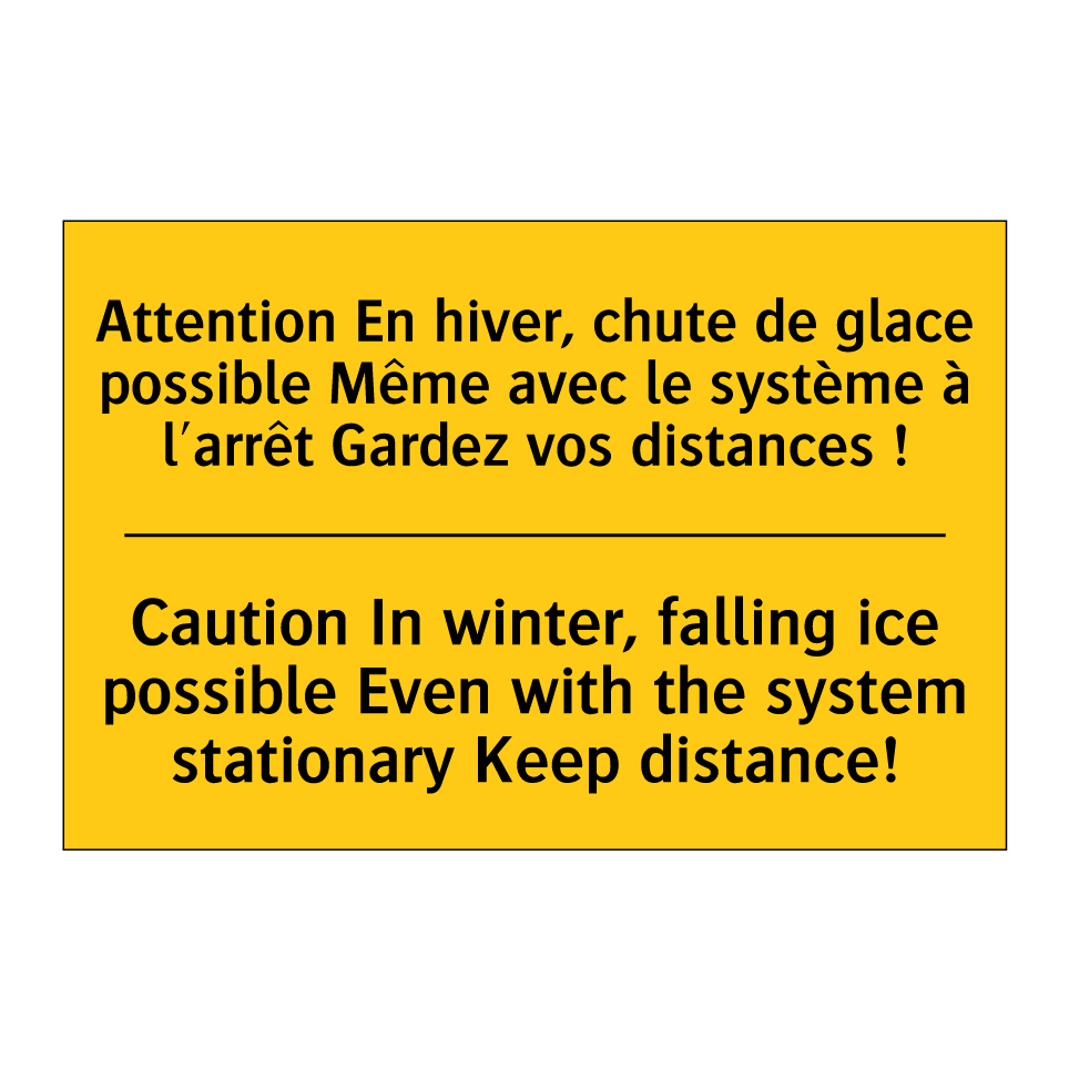 Attention En hiver, chute de glace  /.../ - Caution In winter, falling ice  /.../