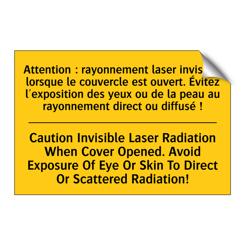 Attention : rayonnement laser  /.../ - Caution Invisible Laser Radiation  /.../