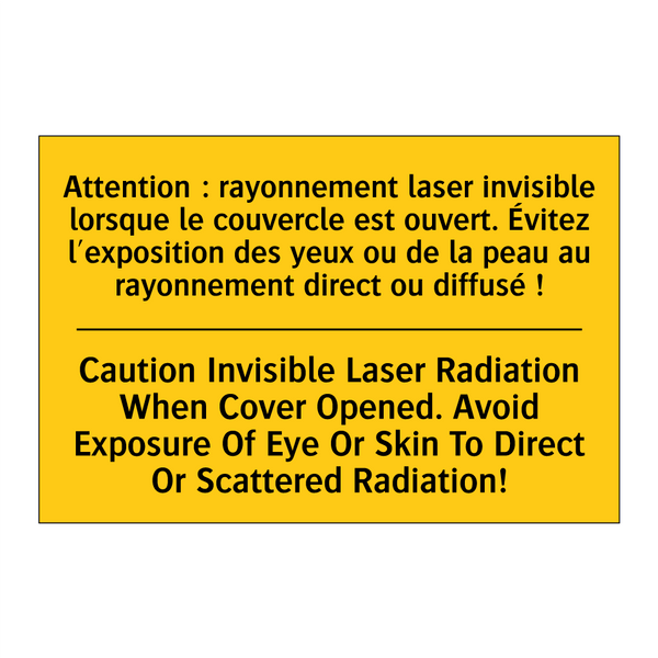 Attention : rayonnement laser  /.../ - Caution Invisible Laser Radiation  /.../