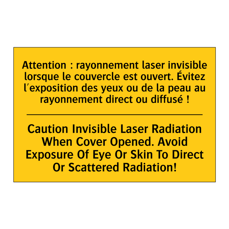 Attention : rayonnement laser  /.../ - Caution Invisible Laser Radiation  /.../