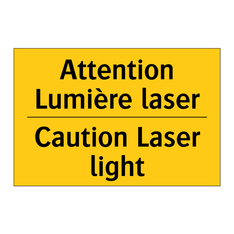 Attention Lumière laser - Caution Laser light