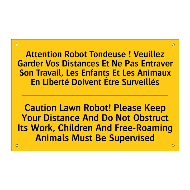 Attention Robot Tondeuse ! Veuillez  /.../ - Caution Lawn Robot! Please Keep  /.../