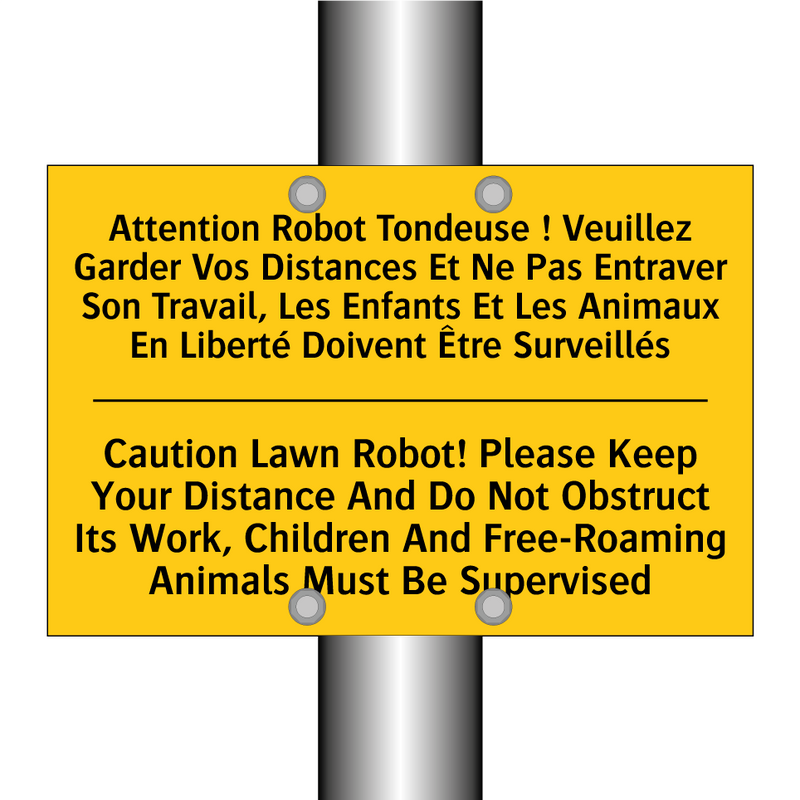 Attention Robot Tondeuse ! Veuillez  /.../ - Caution Lawn Robot! Please Keep  /.../