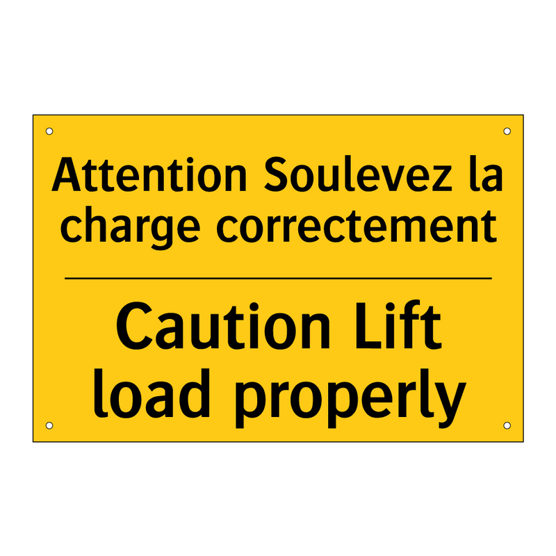 Attention Soulevez la charge correctement /.../ - Caution Lift load properly