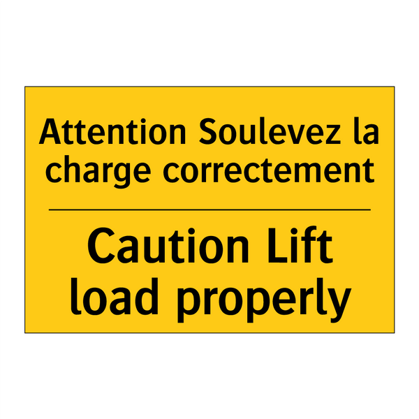 Attention Soulevez la charge correctement /.../ - Caution Lift load properly