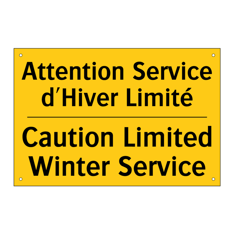 Attention Service d'Hiver Limité /.../ - Caution Limited Winter Service