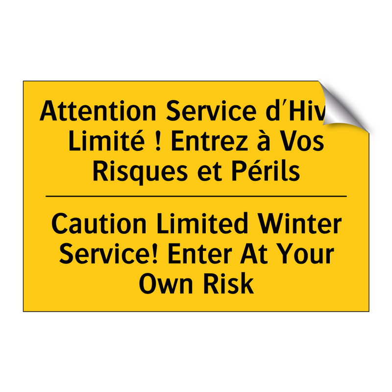Attention Service d'Hiver Limité  /.../ - Caution Limited Winter Service!  /.../
