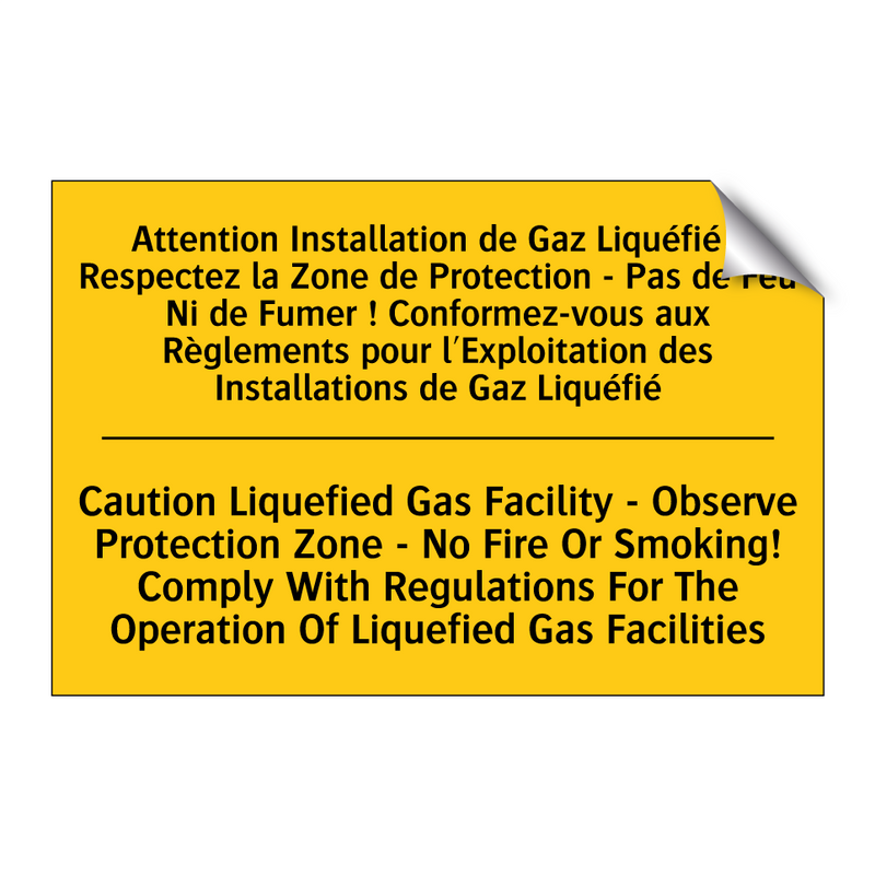 Attention Installation de Gaz  /.../ - Caution Liquefied Gas Facility  /.../