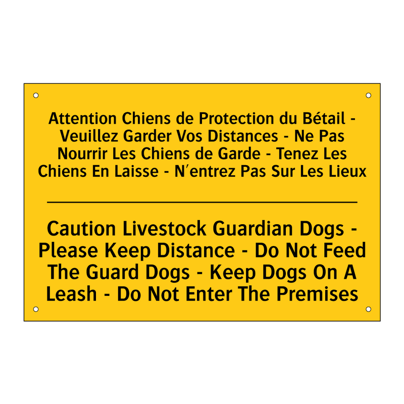 Attention Chiens de Protection  /.../ - Caution Livestock Guardian Dogs  /.../