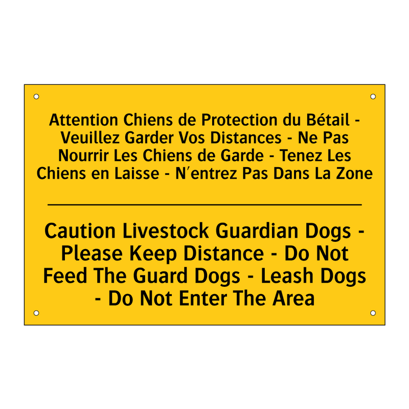 Attention Chiens de Protection  /.../ - Caution Livestock Guardian Dogs  /.../
