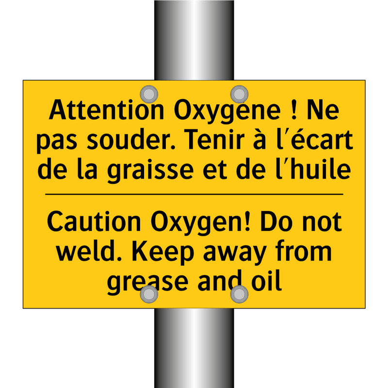 Attention Oxygène ! Ne pas souder.  /.../ - Caution Oxygen! Do not weld. Keep  /.../