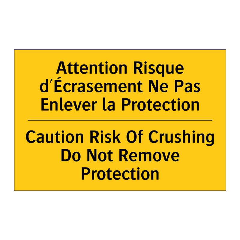 Attention Risque d'Écrasement  /.../ - Caution Risk Of Crushing Do Not  /.../
