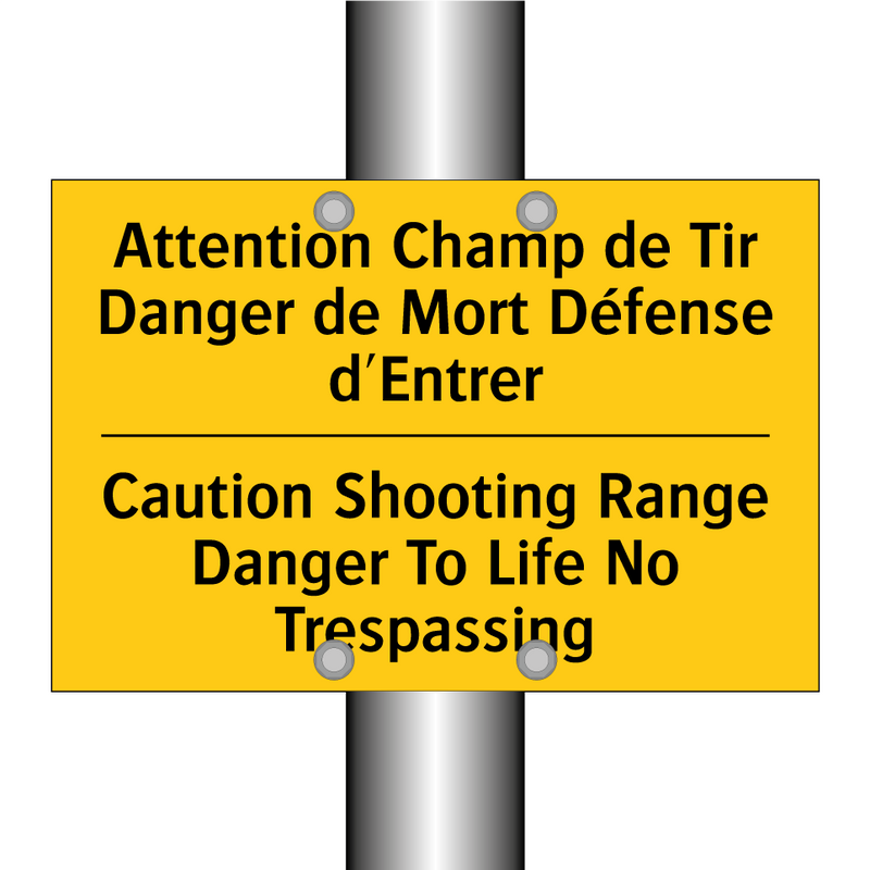 Attention Champ de Tir Danger  /.../ - Caution Shooting Range Danger  /.../