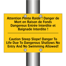 Attention Pente Raide ! Danger  /.../ - Caution Steep Slope! Danger To  /.../