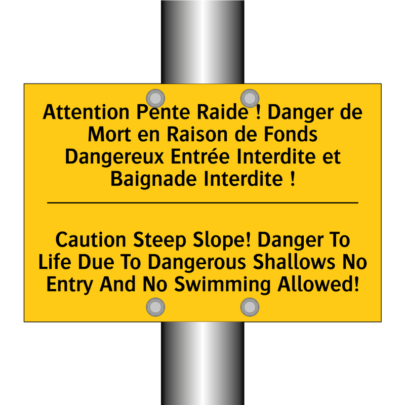 Attention Pente Raide ! Danger  /.../ - Caution Steep Slope! Danger To  /.../