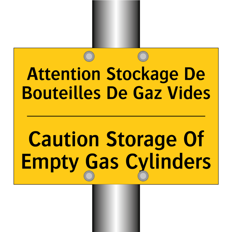Attention Stockage De Bouteilles  /.../ - Caution Storage Of Empty Gas Cylinders /.../